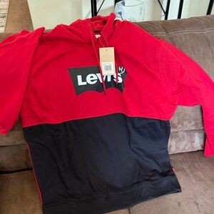 Levi's Bold Red and Black Sweatshirt